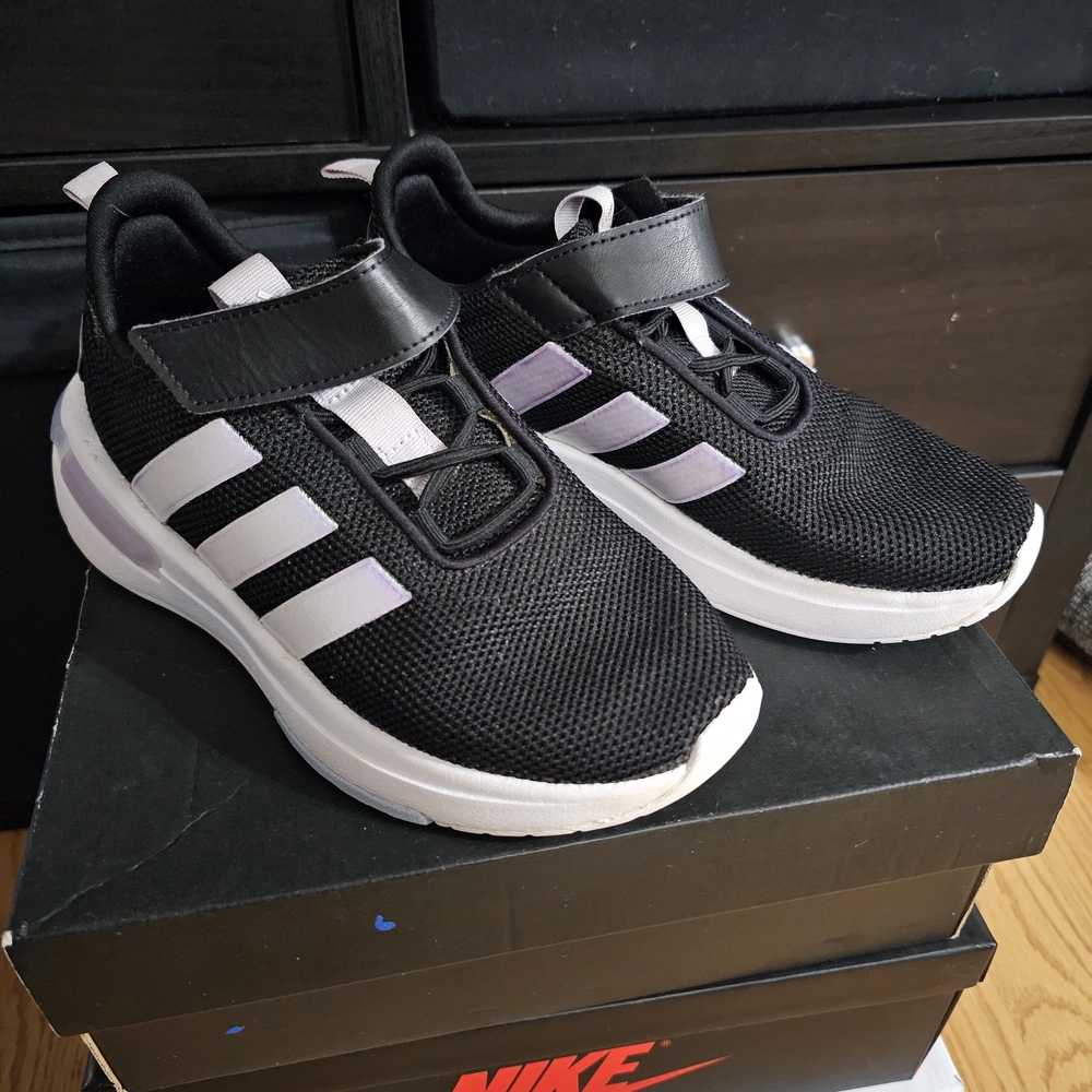Adidas Kids Black and White Sneakers